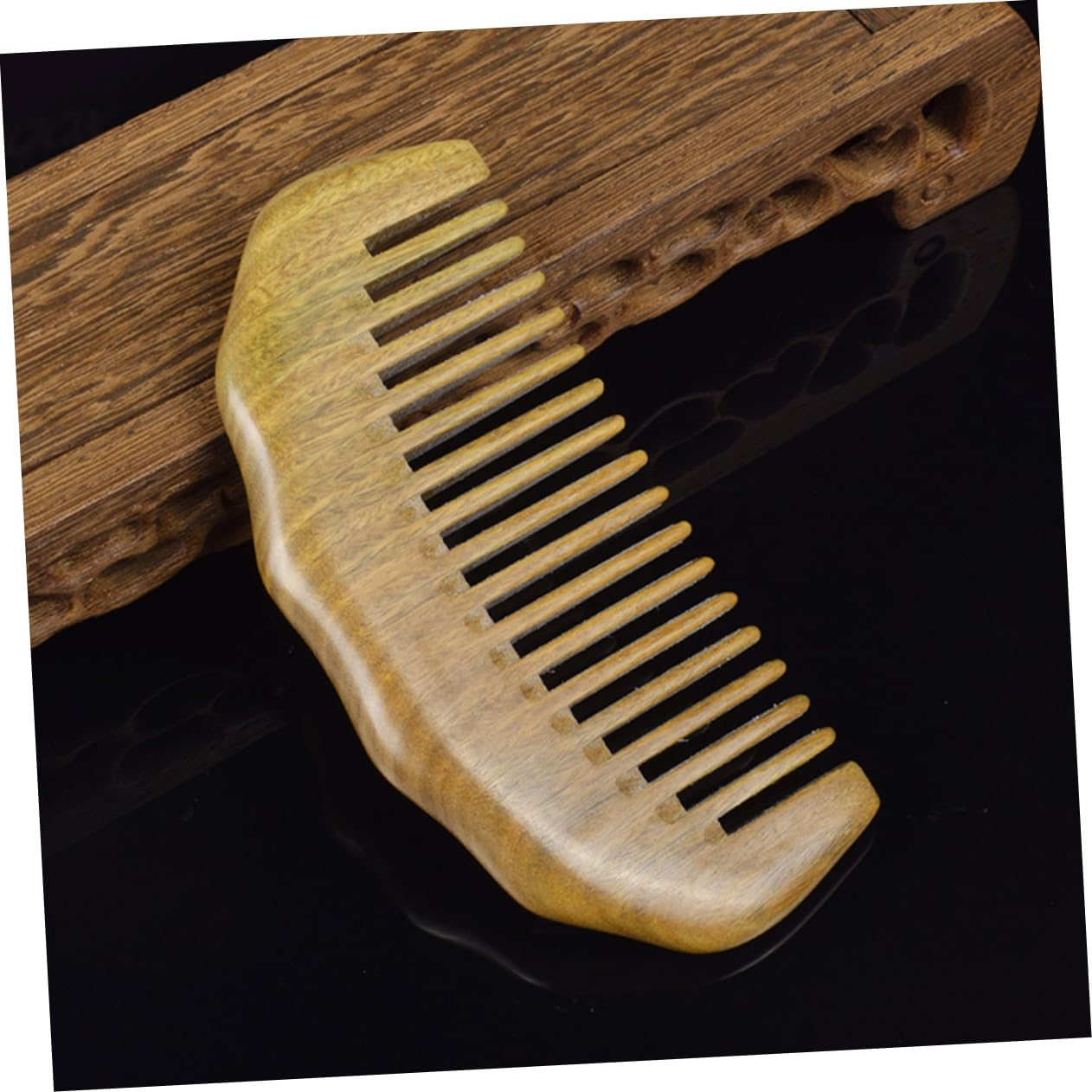 BIUDECO Hair Comb Massage Scalp Relax Detangling Scalp Care Comb Natural Sandalwood image number 5