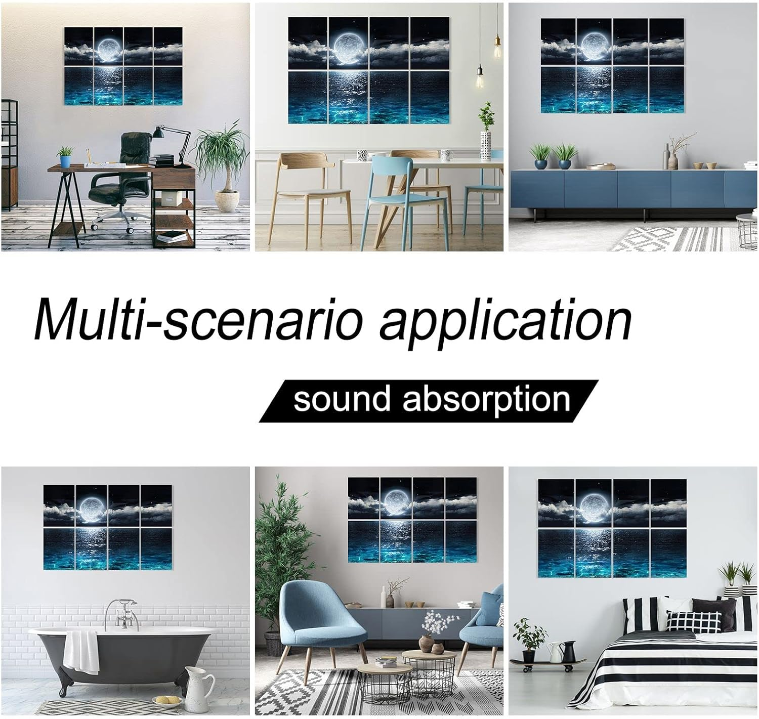 YPY Acoustic Panels, Soundproof Wall Panels: 8 Pack 12'' X 16'' Decorative Sound Proofing Padding Self Adhesive Acoustical Treatment Better than Noise Absorbing Foam 12''X16''X8 image number 2