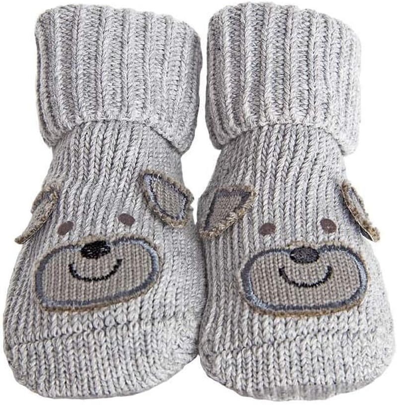 Playette Novelty Knitted Bootie Grey Puppy Socks
