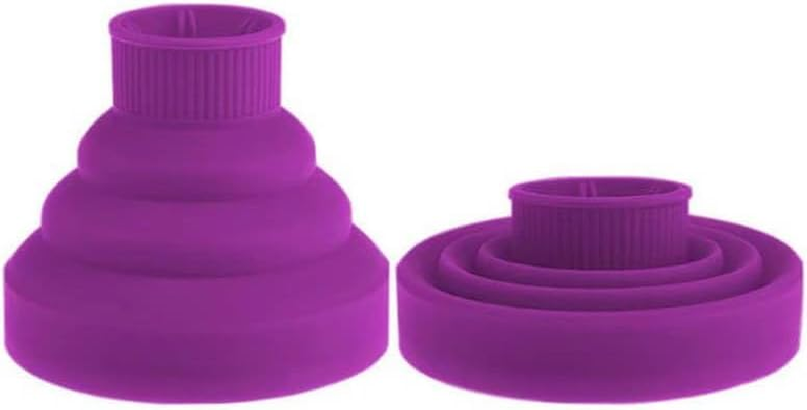 Collapsible Silicone Hair Dryer Diffuser,Portable Travel Diffuser Attachment for Natural & Thick Hair, Fits Nozzles 1.65" to 1.77", Professional Blow Dryer Accessory,Black