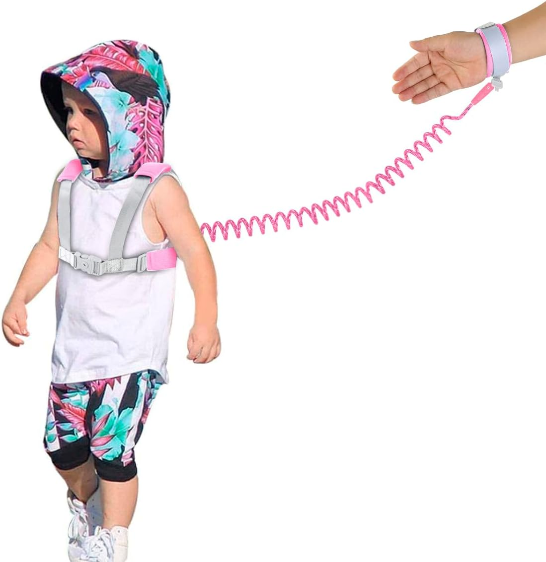Yuehuam Toddler Leash & Harness for Girls Child Safety Wristband Leash anti Lost Wrist Link for Toddlers Reflective Kid Harness with Leash Walking Leash with Lock image number 3