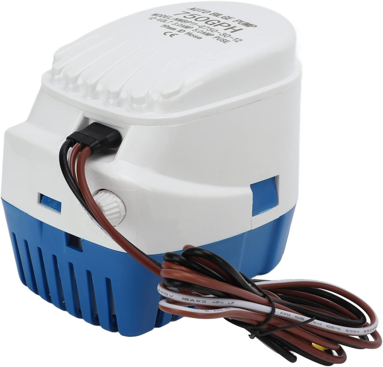 Boat Blige Water Pump, High Efficiency 12V 19Mm ID Good Sealing Automatic Submersible Electric Bilge Pump for Boats, Rvs, Caravans image number 3