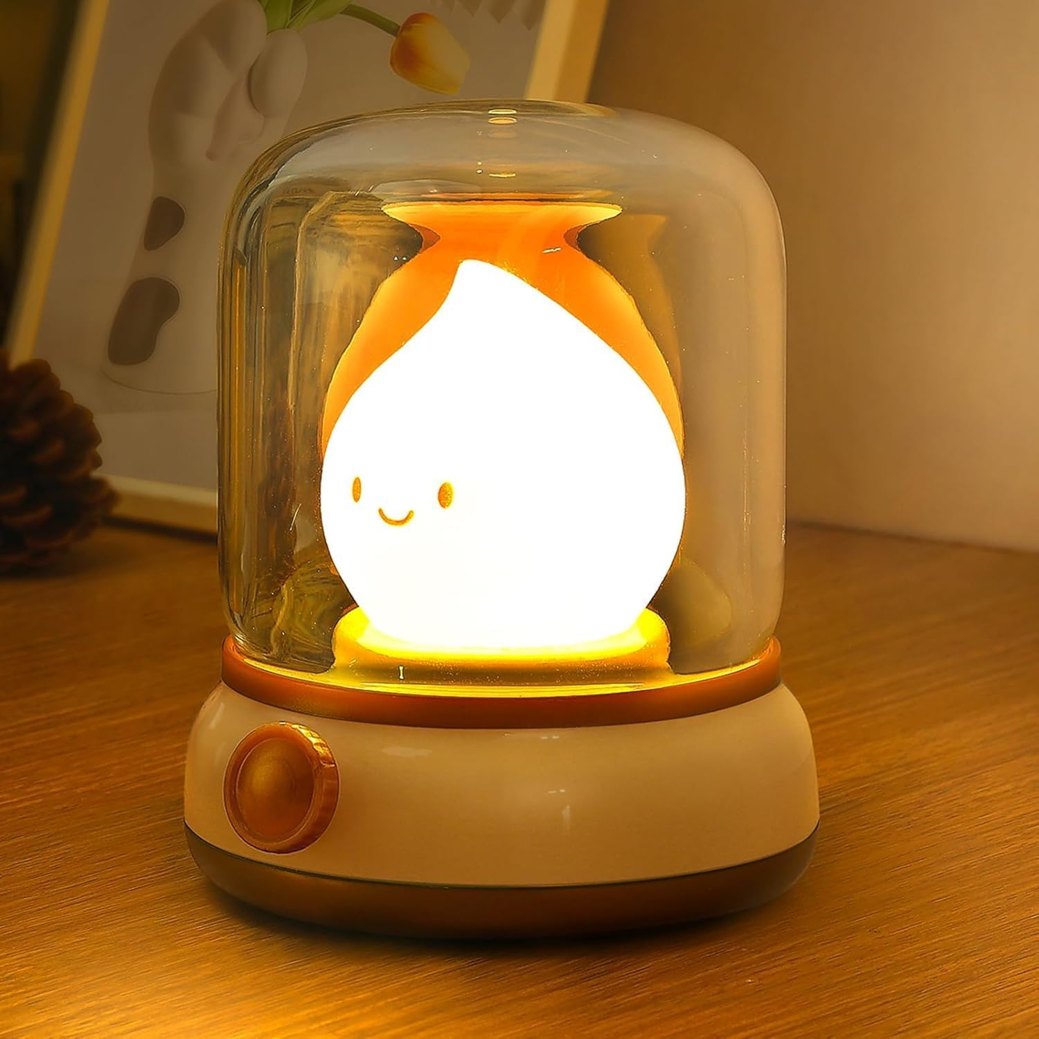 Annber Night Light for Kids Cute Kerosene Lamp 2 Modes Portable Small Light with Timer Rechargeable LED Candlelight Bedroom Night Light for Children Boy Girl Baby