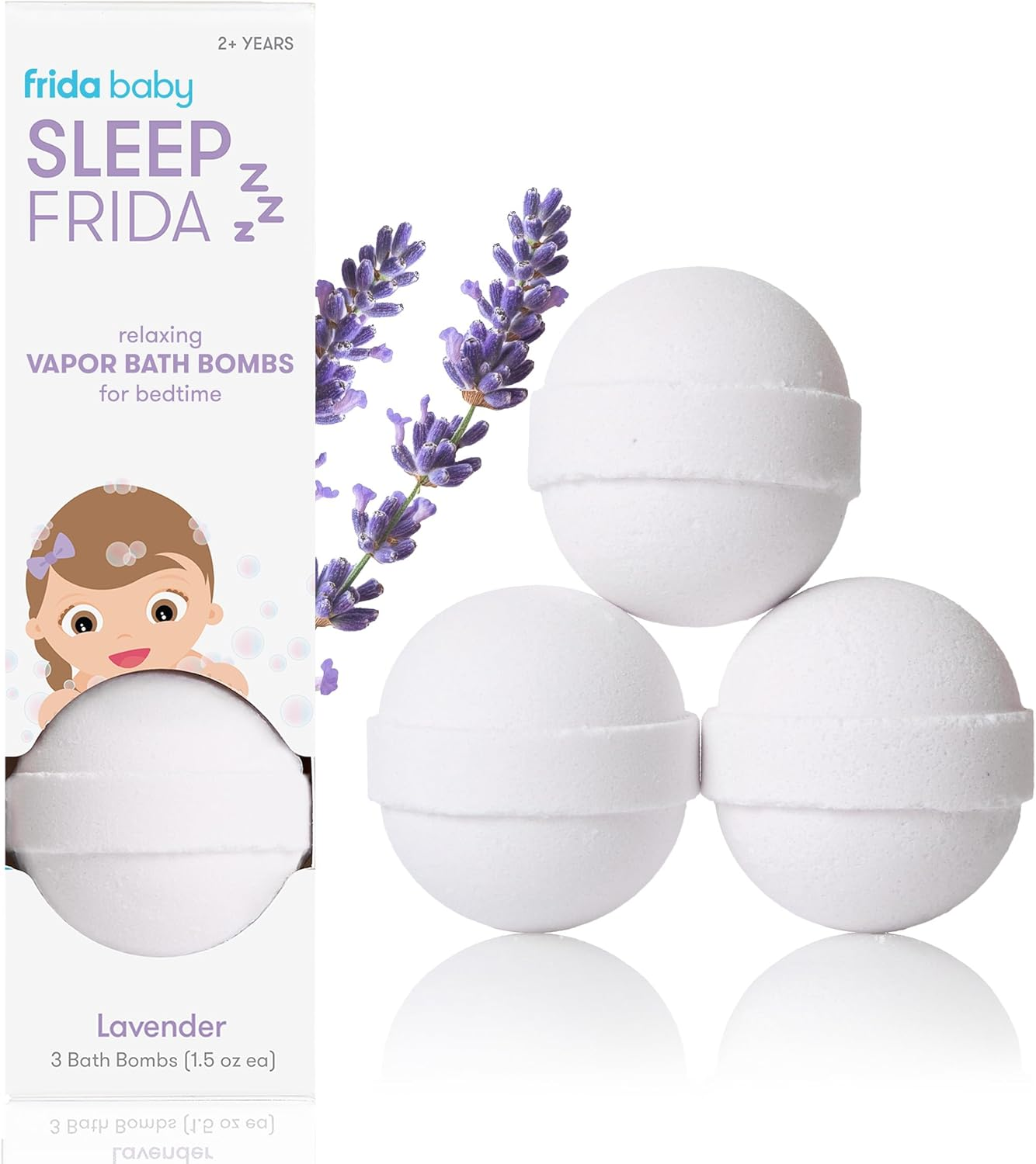 Frida Baby Natural Sleep Bath Bombs, Lavender Essential Oil Bath Bombs for Bedtime, Relaxing & Calming Shower Bombs with Aromatherapy Oil for Better Sleep image number 2