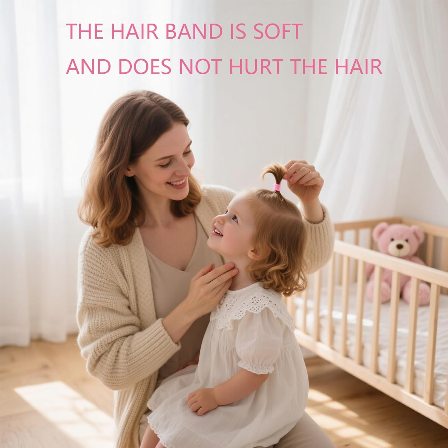 500 Pcs Baby Hair Ties,Small Hair Ties Cotton Mini Hair Ties No Damage Baby Girl Hair Accessories, Toddler Hair Ties for Girls and Kids image number 6