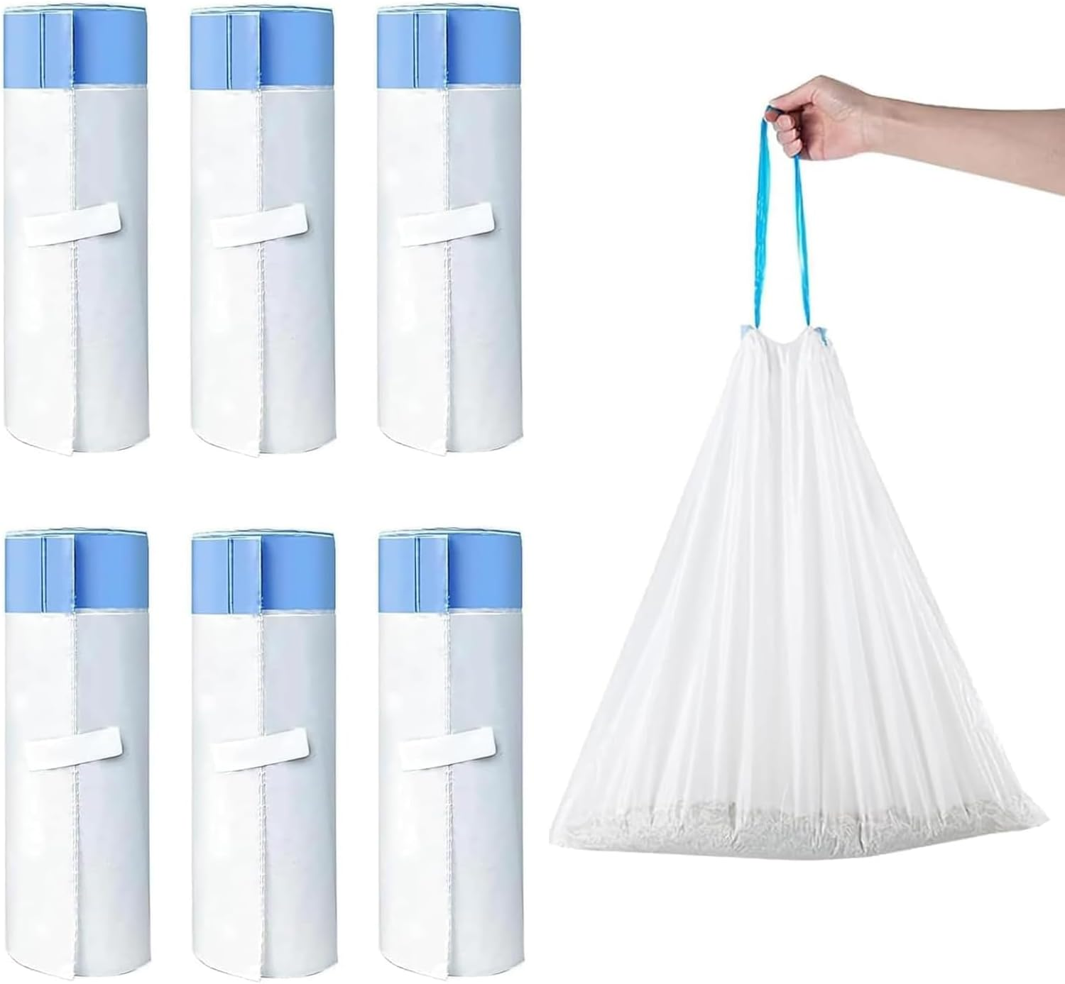 RMAN Pack of 100 Cat Litter Box Bags with Drawstrings, 550 X 300 Mm, Bin Liners with Cat Litter Tray, Self-Cleaning Cat Litter Tray, Biodegradable, Durable, Tear-Resistant, Durable