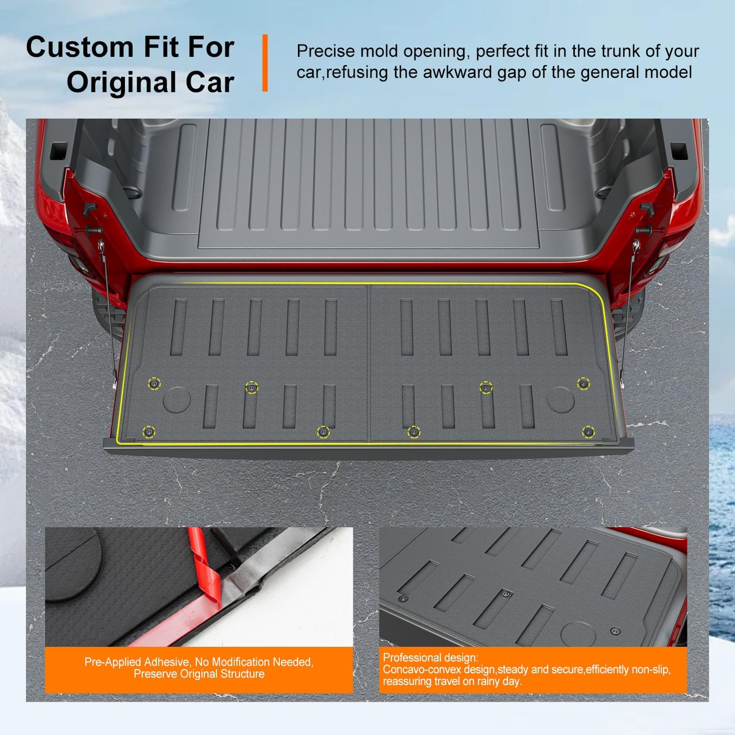 Powoq Tailgate Mat Compatible with 2019-2024 Dodge Ram 1500 Tailgate Protector Tailgate Liner TPE Replacement for 2019-2024 Dodge Ram 1500 Accessories(Tailgate Mat) - Tailgate Mat image number 4