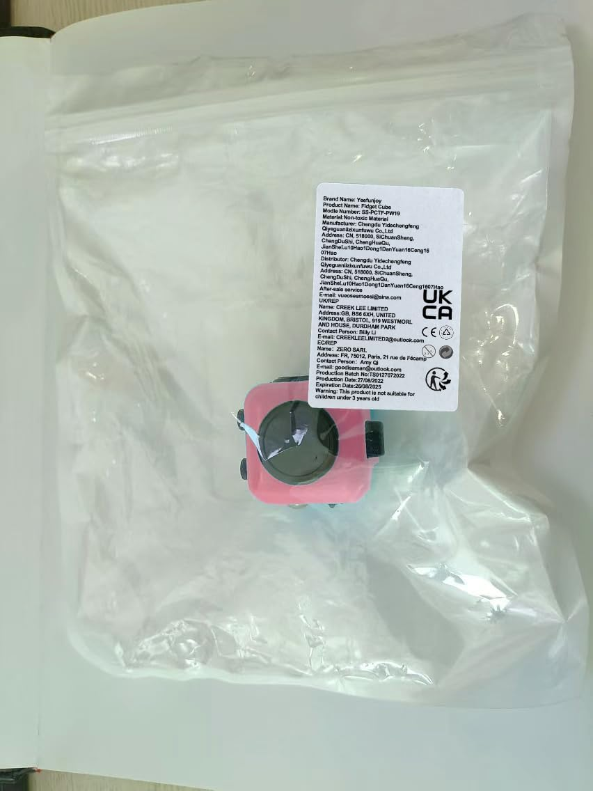 Fidget Cube, Pink Anti-Stress Cube with 6 Different Sides, Portable Anxiety Relief for All Ages image number 5