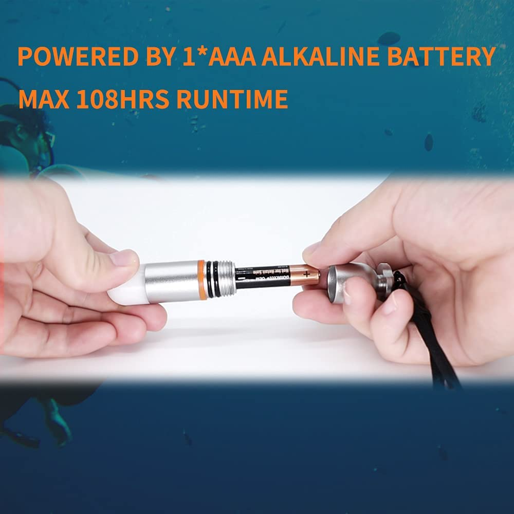 ORCATORCH SD01 Mini Glow Tank, Scuba Dive Strobe Beacon Diving Signal Light Night Dive Flashing Marker Light with AAA Battery, for 150M Underwater Diving (5 Colors Option) image number 3