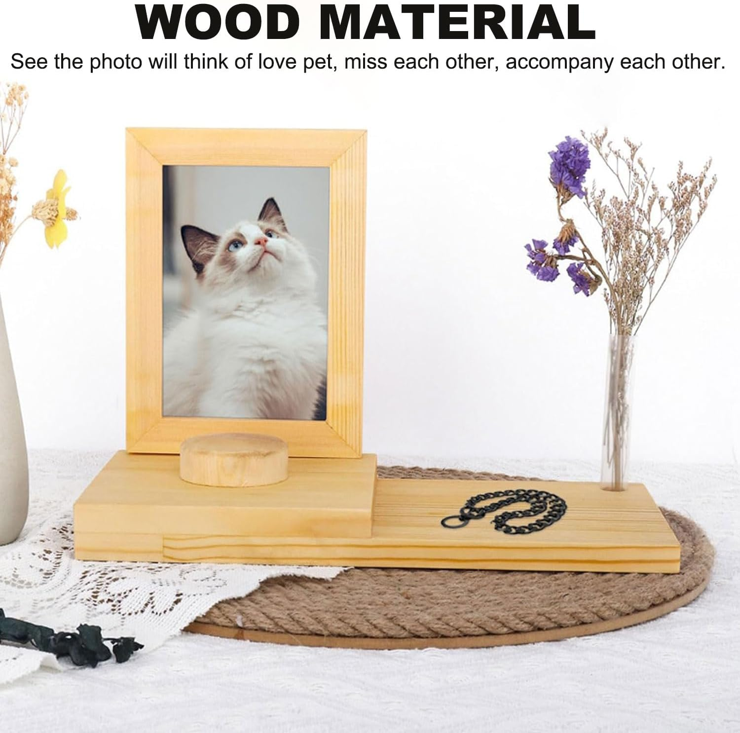 Pet Memorial Photo Frame &ndash; Handmade Wooden Tabletop Photo Frame and Pet Urn, Dog Passing Away Gifts, Pet Memorial Keepsake for Pet Lovers&rsquo; Desktop image number 4