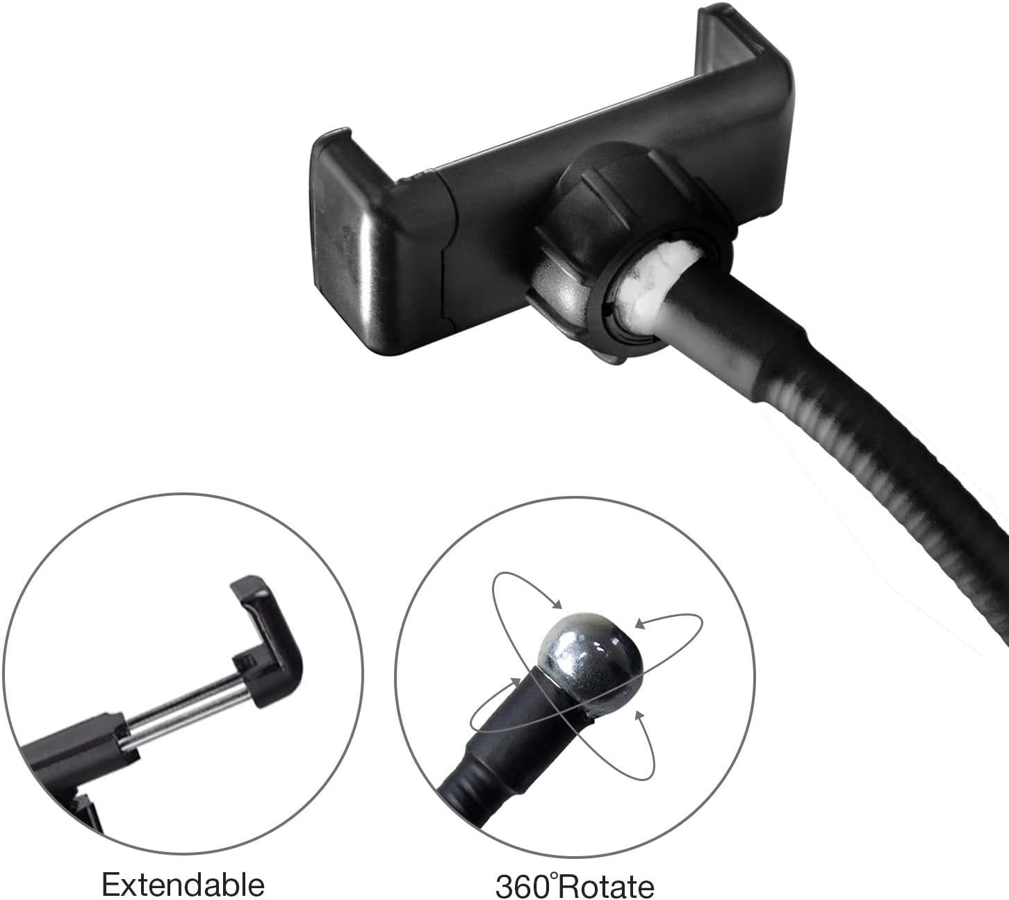 Selfie Ring Light with Gooseneck Stand & Phone Holder, 3 Color 10-Level Dimmable LED Desk Lamp with Clamp, Clip-On Lights with Flexible Arm for Selfie, Web Conference, Live-Streaming, Reading and More image number 3