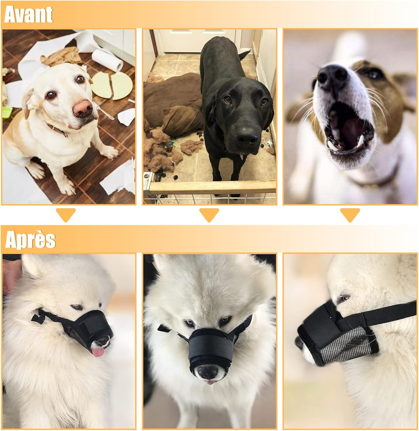 Muzzle for Dogs, anti Biting, Breathable and Chewing with Comfortable Nylon Mesh Soft Fabric and Adjustable Loop, Suitable for Small, Medium and Large Dogs (M) image number 3