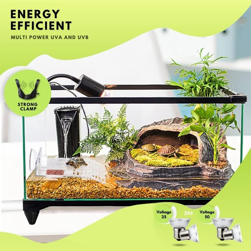 E27 Reptile Habitat Heating Lamp with UVB + UVA Rays: Essential for Turtles, Lizards & Other Pets - Ceramic Clip Holder, Adjustable Angles, AU Plug &ndash; Promotes Healthy Thermoregulation and Basking image number 1