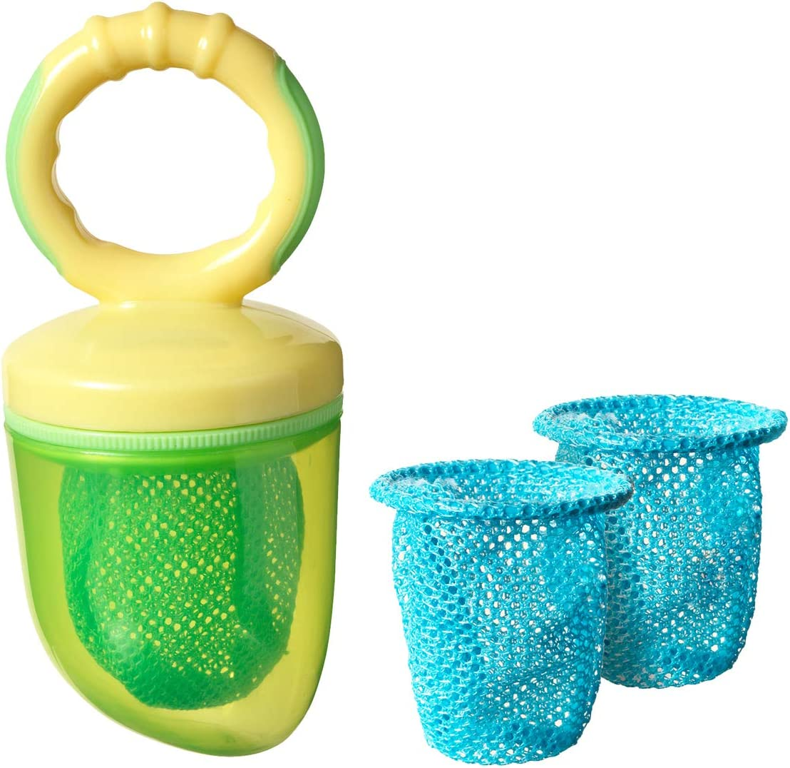 Tommee Tippee Baby Fresh Food Feeder with Easy-Hold Soft Grip Handle, 2 Extra Bags and Travel Cap, Suitable for Fruit, Whole Foods, Cooked Vegetables and Meats, 4 Months+