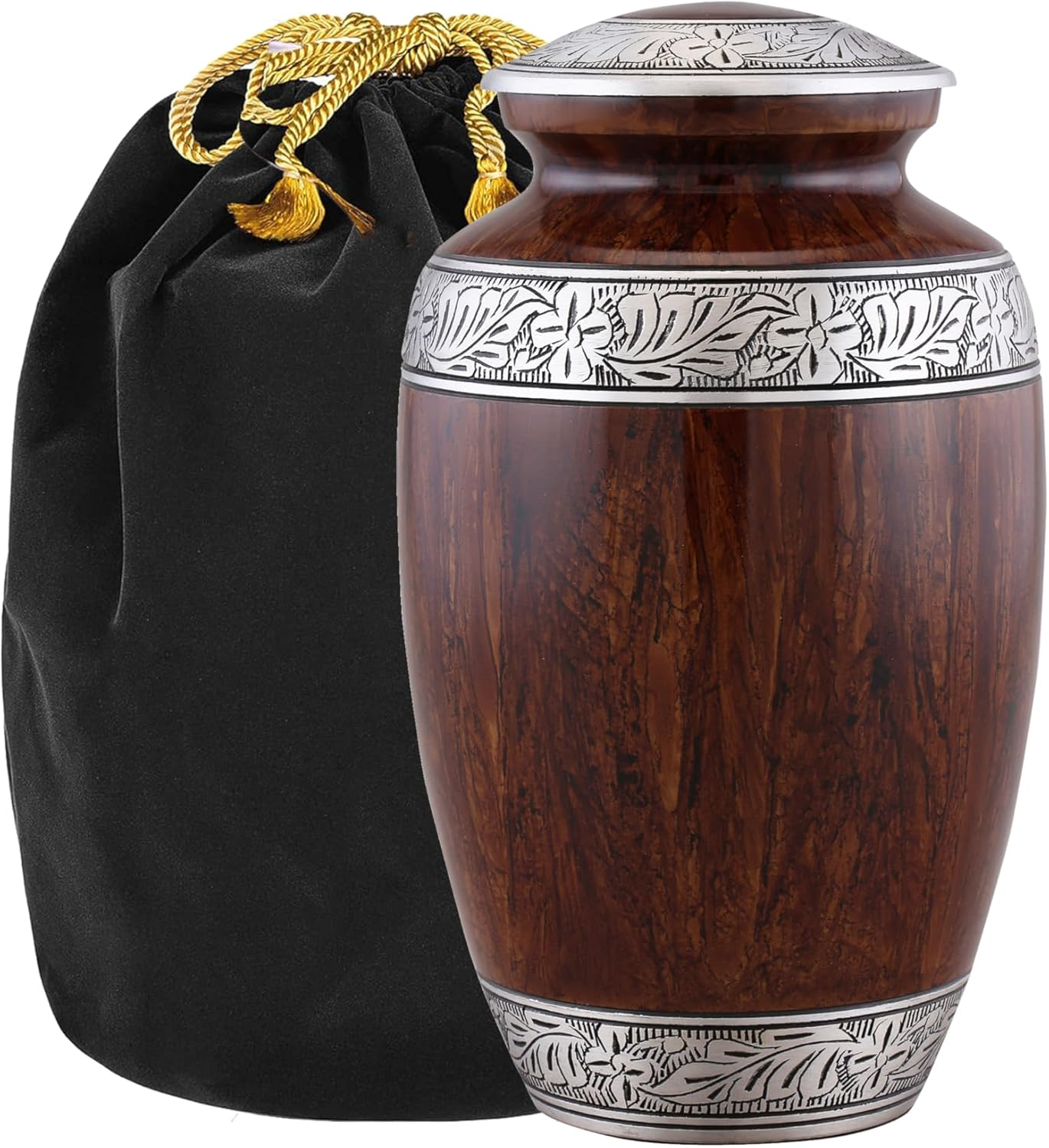 Cremation Urn for Human Ashes &ndash; Large Adult ERN for Ashes &ndash; Funeral Urn for Men & Women &ndash; Memorial ERN for Loved Ones &ndash; Burial Urn for Home, Columbarium, or Funeral Service (Grey, Adult)