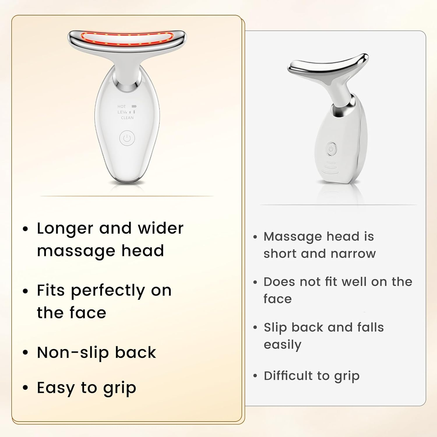 DOCOCO Face and Neck Massager, 45&deg;C Thermal Red Light Therapy for Face, Portable Facial Massager for Skin Tightening, Face Lift, Face Sculpting Tool - White image number 4