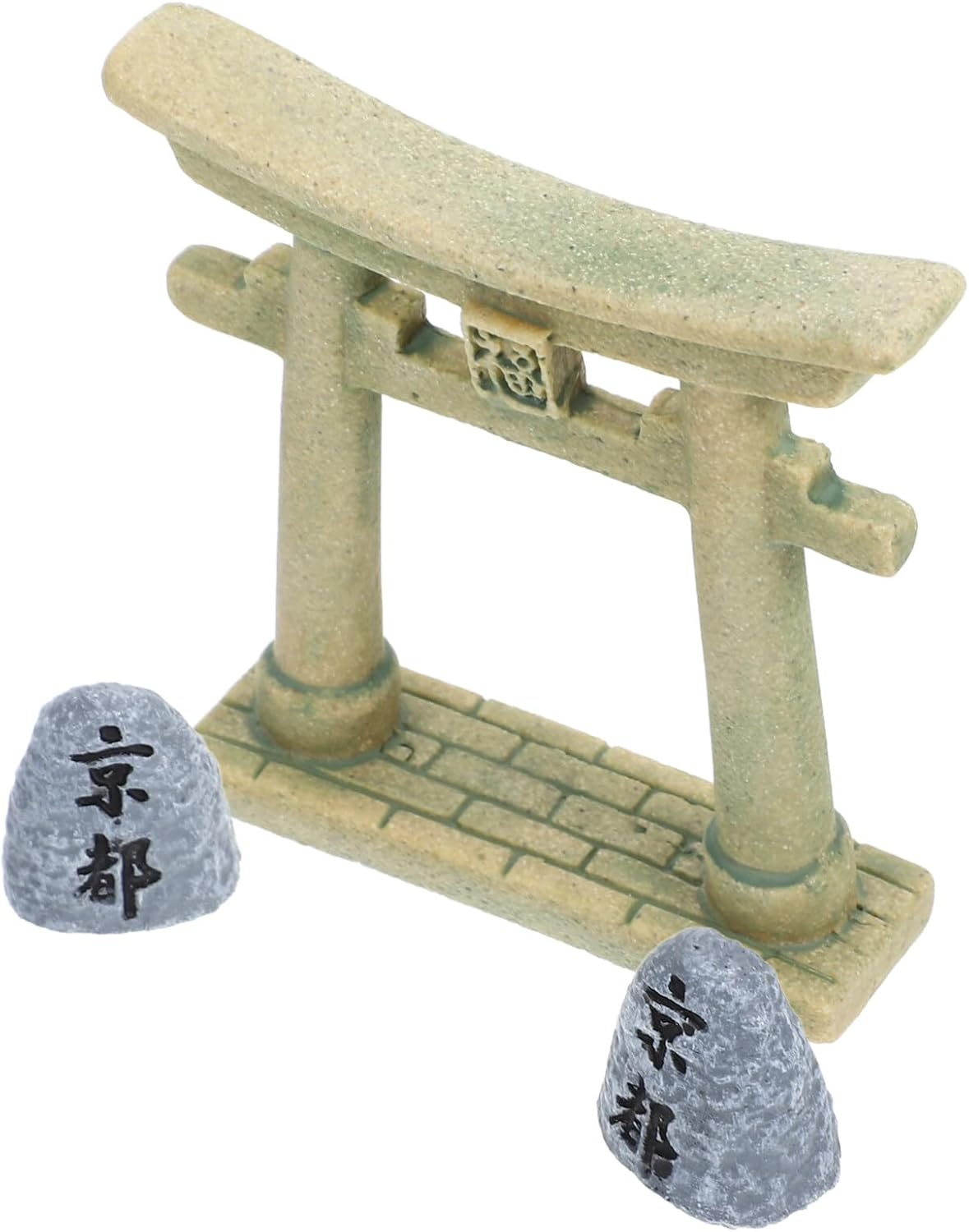 Alipis Japanese Torii Gate, Altar Shelf Mini Torii Gate with Stone Resin Miniature Shrine Japan Fairy Garden Statue for Fish Tank Bonsai Micro Landscape Decoration image number 3