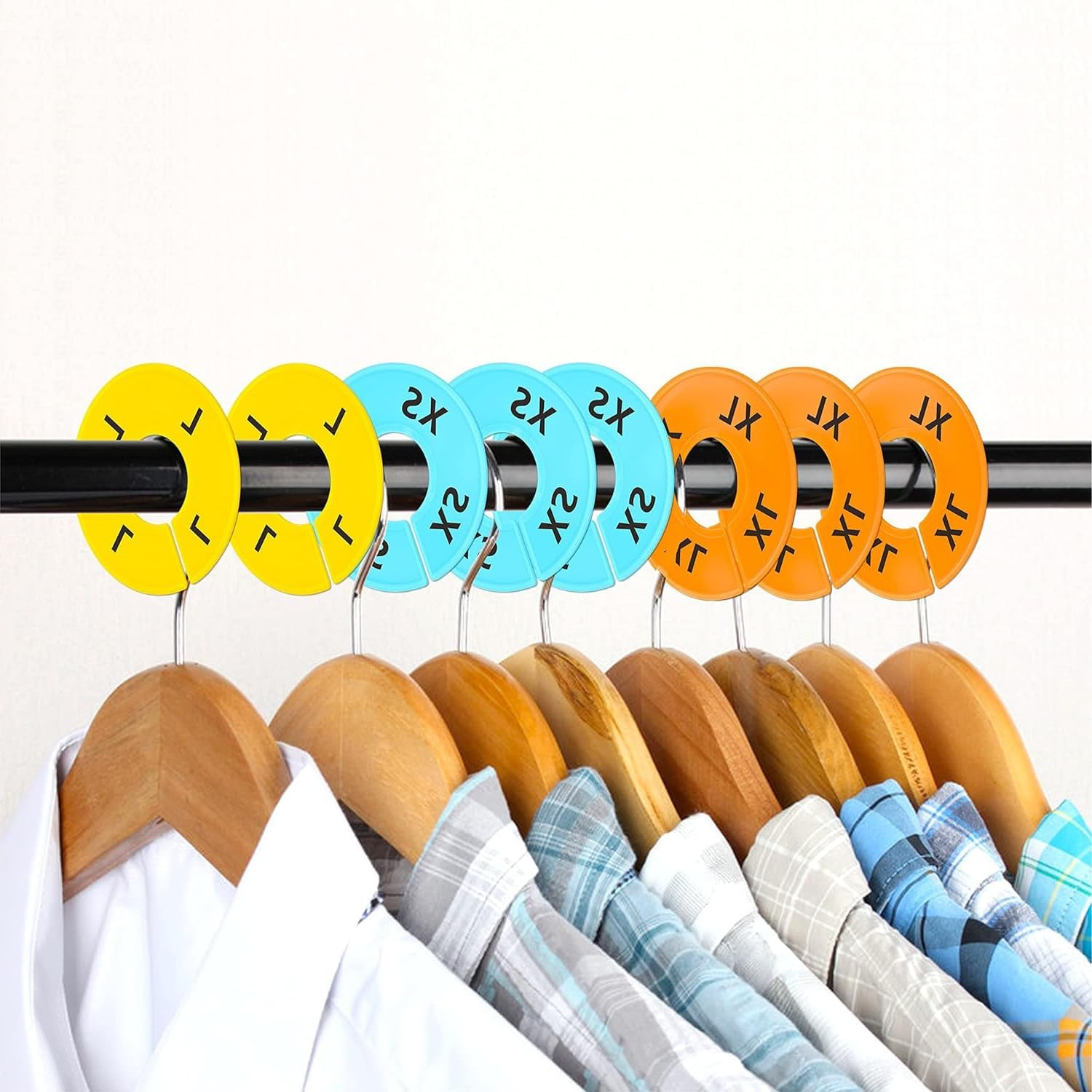 16Pcs Closet Dividers, round Clothing Rack Dividers Plain Closet Dividers for Hanging Clothes, Color Plastic Hanger Tags Clothing Rack Dividers round Closet Labels Reusable Wardrobe Hanger Separator image number 4