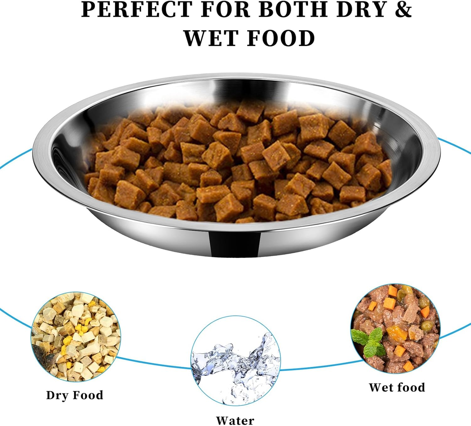 5Packs Cat Food Bowl 5.9Inch Stainless Steel Cat Food Bowl Shallow and Wide Cat Wet Food Bowl Pet Feeding Bowl Kitten Food Bowl Replacement Basic Small Dog Bowl for Indoor Kitten Puppy Small Dog image number 2