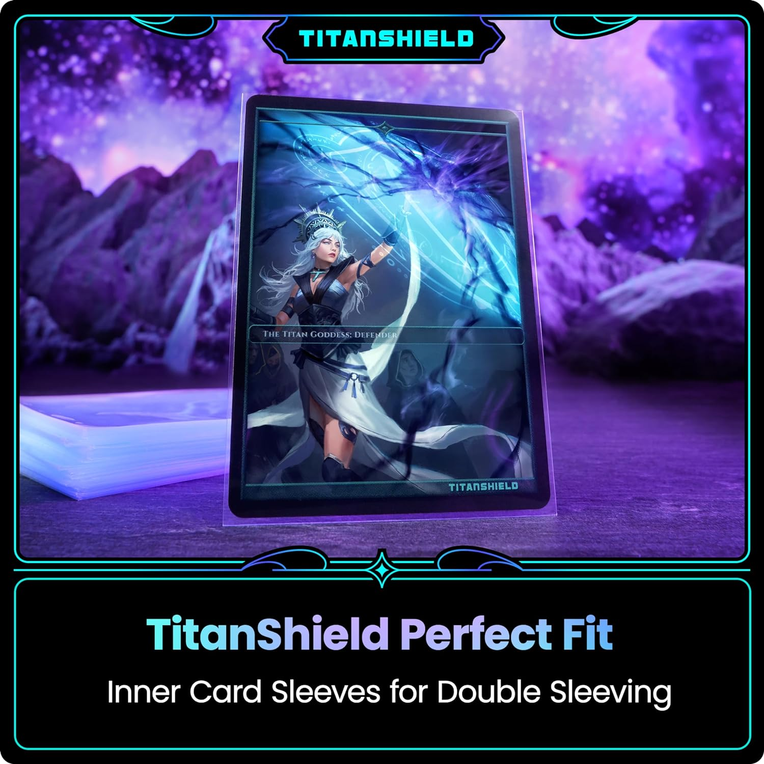 Titanshield (5 Packs of 200S /Total 1000 Sleeves) Inner Sleeve Protectors Perfect Size for Double Sleeving MTG Standard Deck image number 6