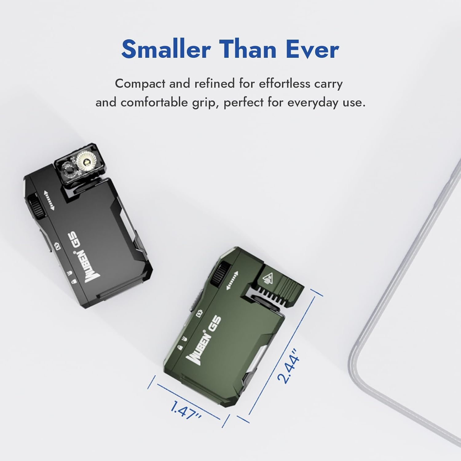 WUBEN G5 LED Torch Rechargeable EDC Flashlight, 400 Lumens Dual Light Sources Handheld Torches with RGB Light, Portable Pocket Flashlights Magnetic Keychain Camping for Outdoor Home (Green) - Green image number 2