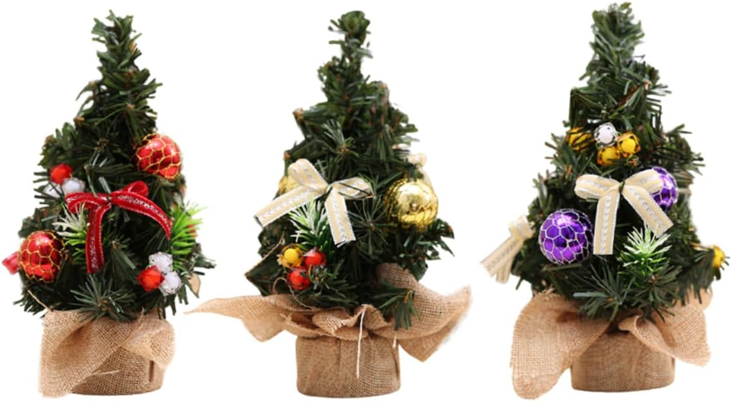 Garneck 3Pcs Christmas Ornaments Mini Trees Desktop Decorations Small Xmas Tree Ornament Felt Craft image number 6