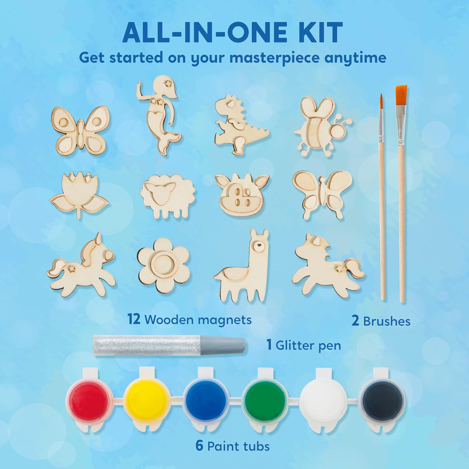 JOYIN Wooden Magnets, Spring Arts & Crafts for Boys and Girls Ages 4+, Childrens Painting Craft Activities Kit, Craft Toys Gifts for 4, 5, 6, 7, 8, 9, 10, 11 & 12 Year Old Kids, Easter Basket Stuffers image number 5