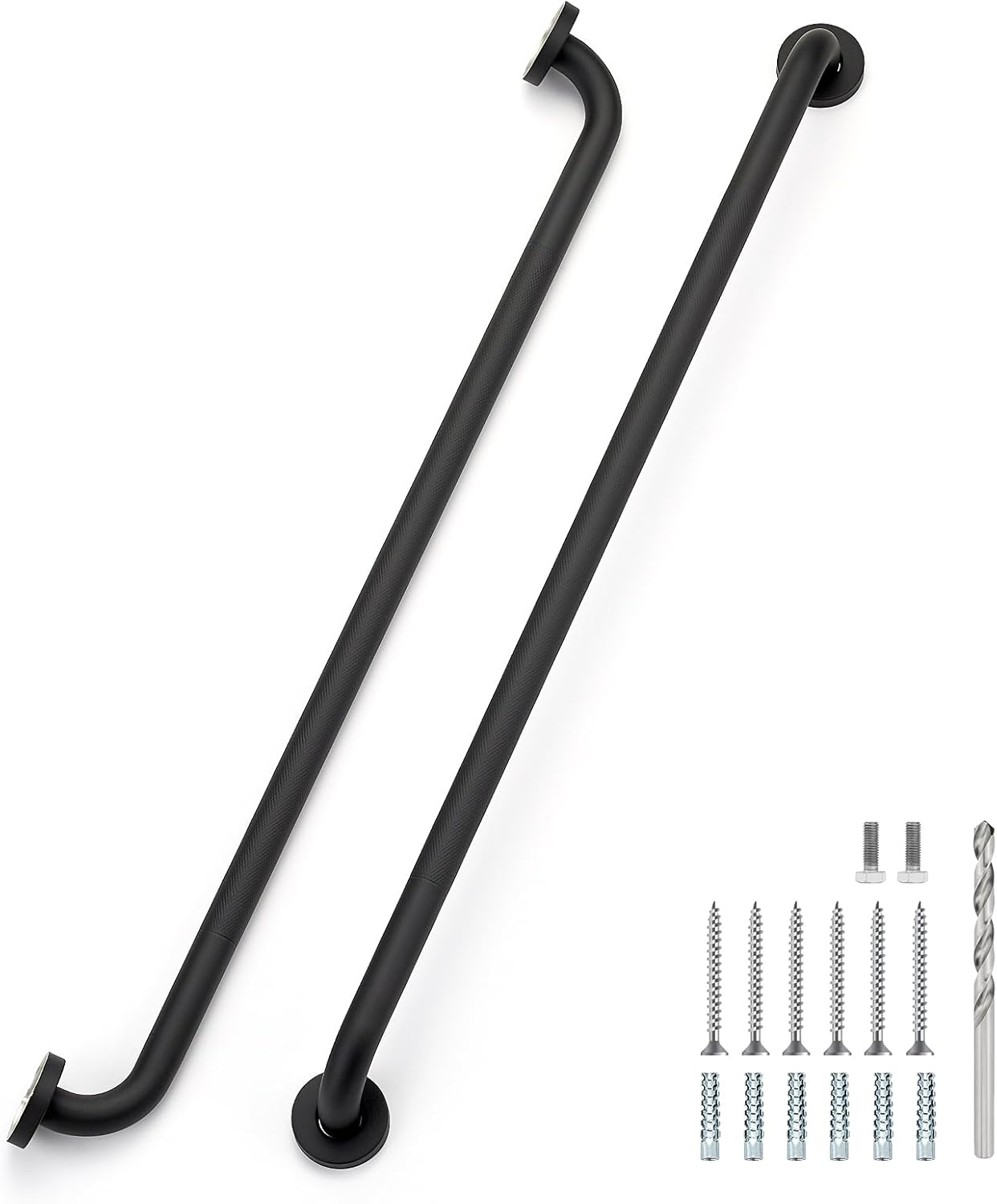 12 Inch Grab Bars for Shower, Anti-Slip Shower Handles for Elderly Stainless Steel Toilet Hand Rail (Brushed Nickel, 2 Pack)