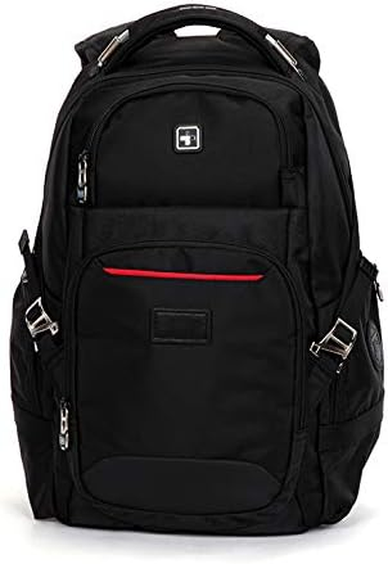 SUISSEWIN Swiss Waterproof Business Backpack Travel Backpack College School Backpack Casual Daypack Daily Shoulder Bag SN9938 Black 15.6 Inch Laptop Notebook Backpack for Men Womens Boys Girls&hellip; image number 4