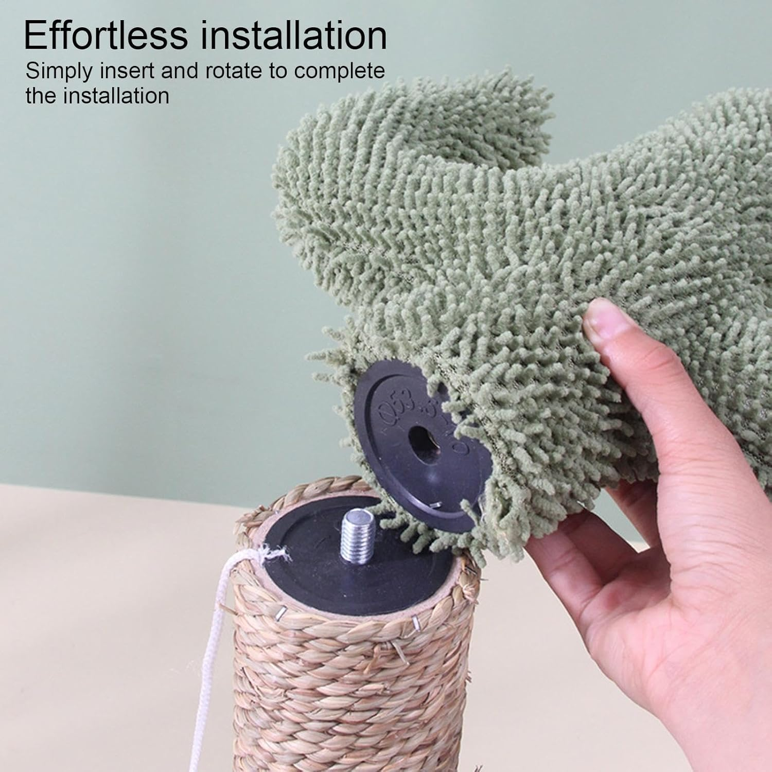 Cute Cat Scratcher,Green Cactus Scratching Post | Natural Kitten Scratch Poles in Soft Fabric, Scratch Poles with Interactive Ball for All Indoor Breeds image number 5