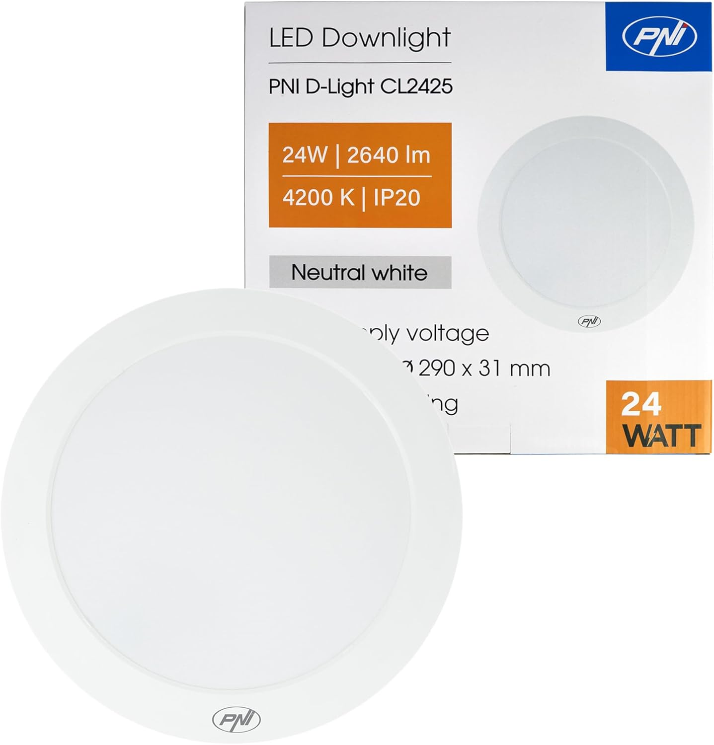 PNI D-Light CL2425 LED Ceiling Light 24 W round 4200 K 230 V 2640 Lumen Neutral White Diameter 29 Cm image number 6
