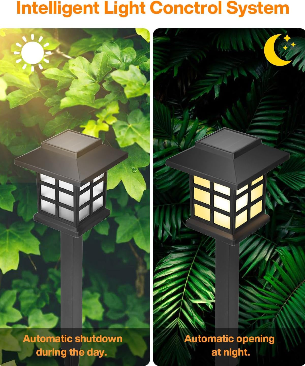 HGNN Solar Lights Outdoor Waterproof, 2 Pack Solar Powered House-Shape Lights, LED Decorative Night Lights for Yard Garden Pathway Lawn Landscape Patio