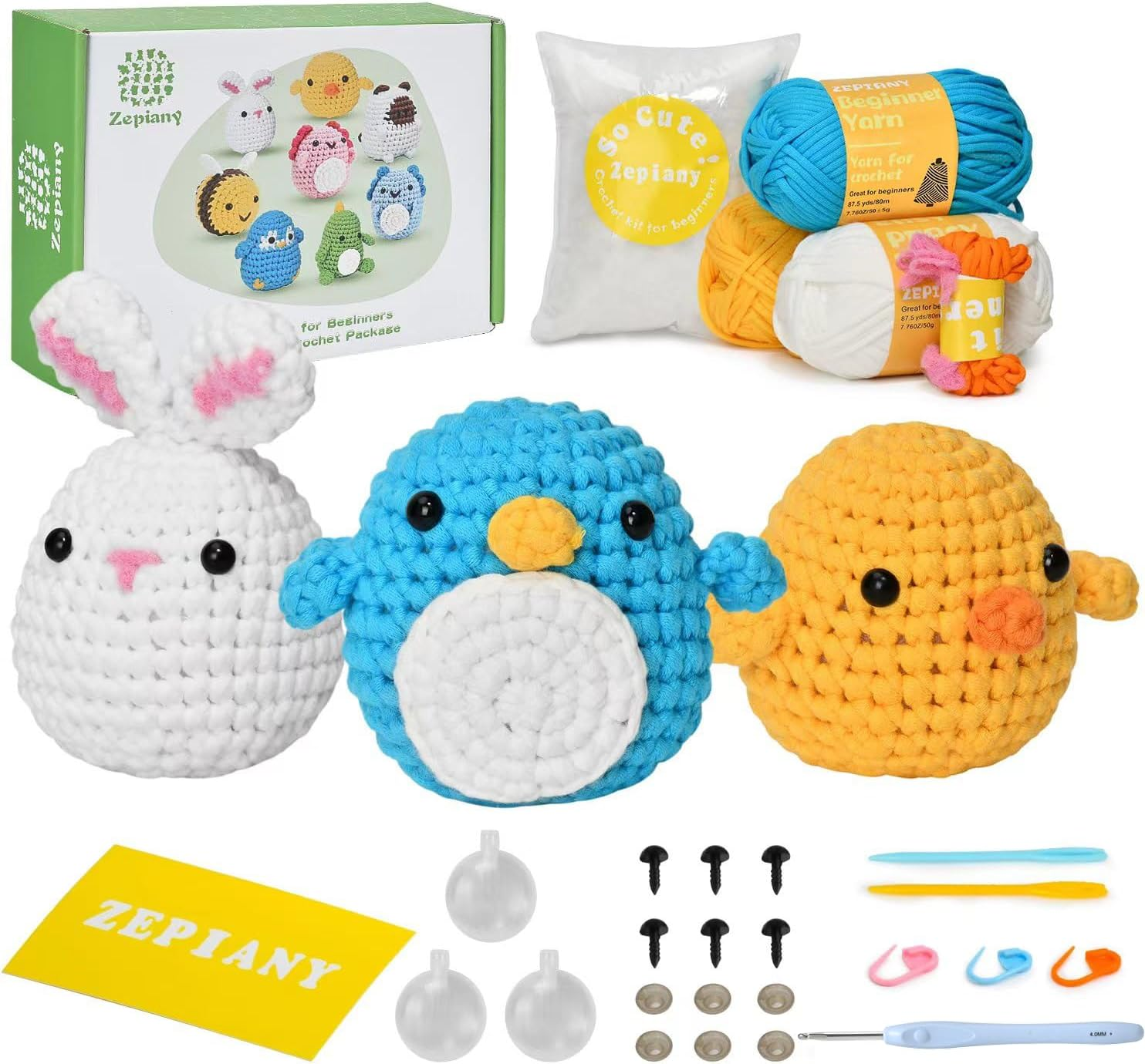 Crochet Kit for Beginners, Crochet Animal Kit, Beginner Crochet Kit Crochet Kits with Step-By-Step Video Tutorials image number 4