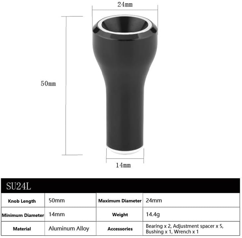 GOMEXUS SU24L Power Knob Compatible for Shimano Daiwa Spinning Reel Handle Knob - Black Red image number 6