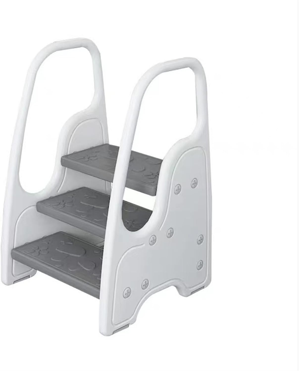 Tcoiyt Adjustable 2 Steps to 3 Steps Toddler Step Stool, Toddler Step Stool with Handles and Non-Slip Steps, Step Stool for Toilet Potty Training, Step Stool for Toilet Potty Training-White image number 5