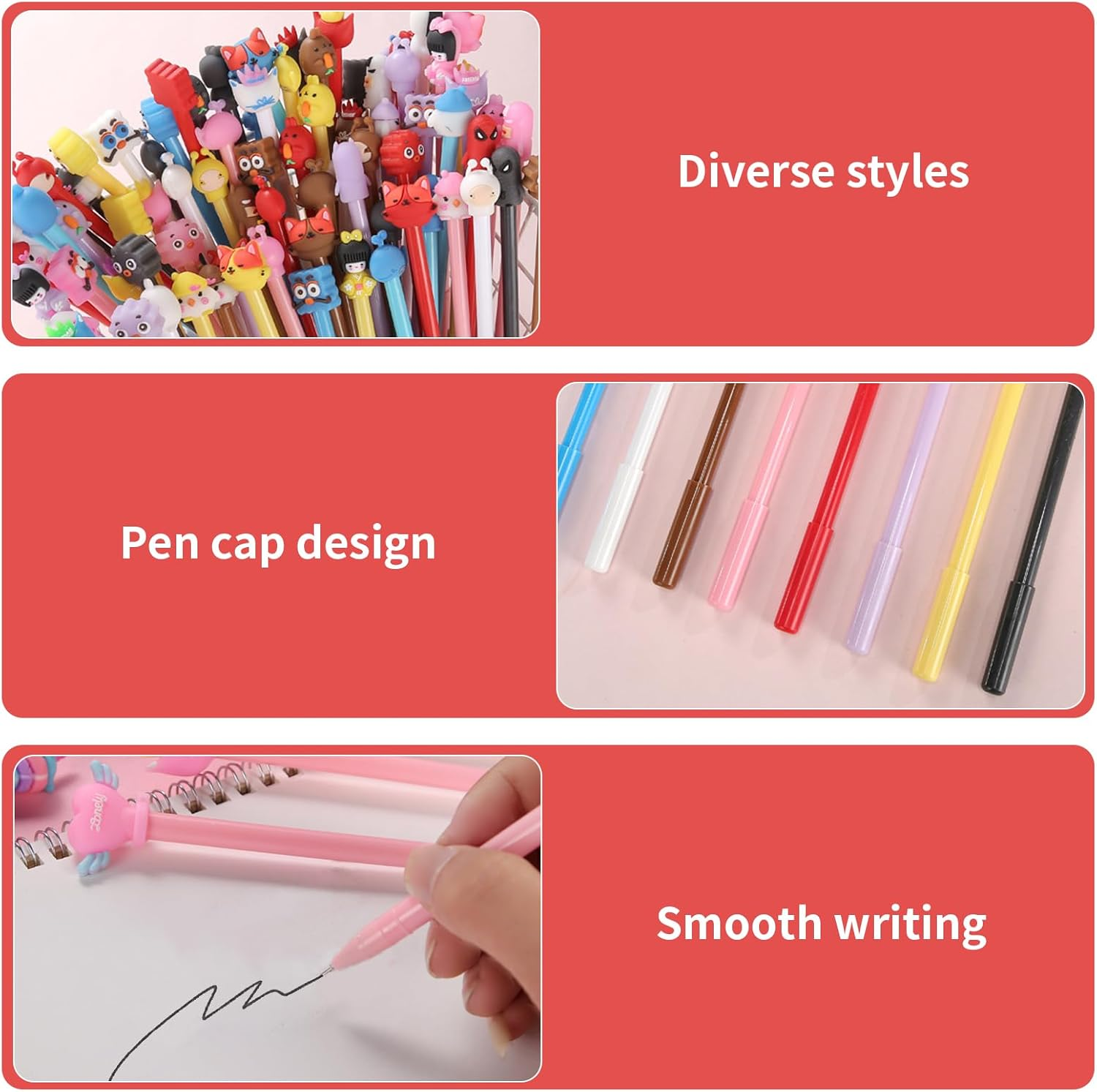 50 Pcs Motivational Pens Bulk - 0.5Mm Funny Animal & Inspirational Ballpoint Pens, Cute Cartoon Graduation Gifts for Students Teachers, Coworker Appreciation Thank You Gifts (Assorted Designs) image number 4