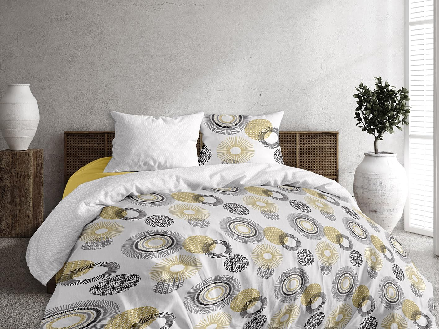 CALITEX 3-Piece Bedding Set 240 X 220 Cm Oasis, 100% Cotton, Gold, 240 X 220 Cm image number 1