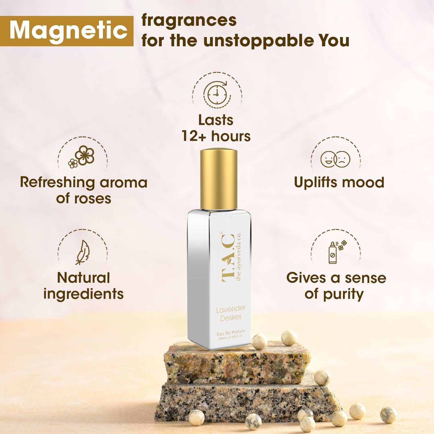 T.A.C - the Ayurveda Co. Lavender Desires Perfume, Eau De Parfum for Refreshing & Energizing, Long Lasting Fragrance - 20Ml