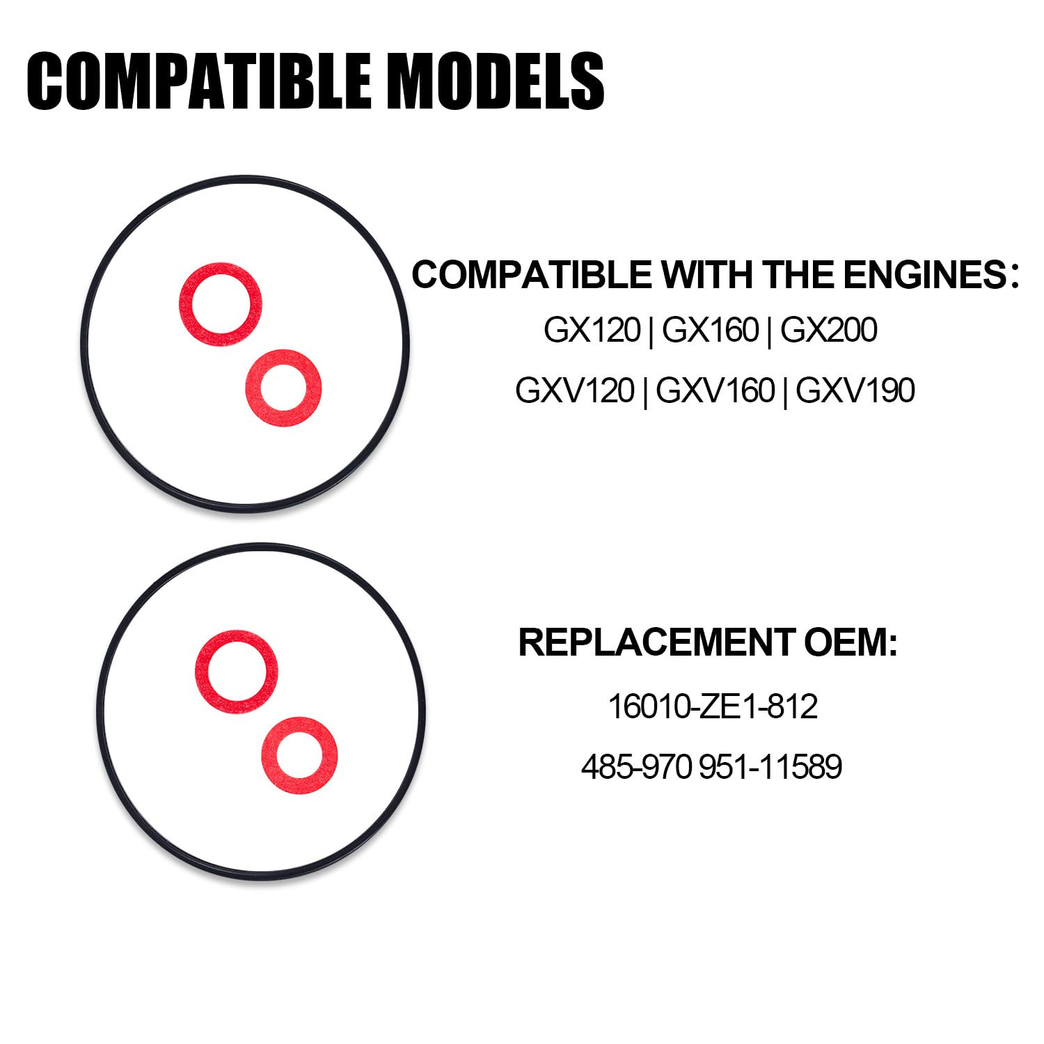 9Pcs Carburetor Float Bowl Gasket Kit, Bowl Gaskets and Bolt Washer Lawnmower Gaskets Parts Accessories Replace for GX120 GX160 GX200 GXV120 GXV140 GXV160 Engine image number 1