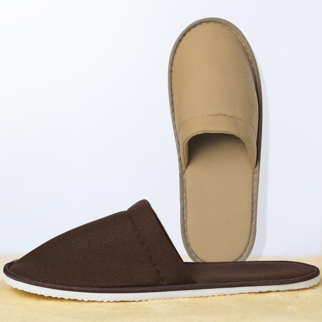 Yeios 20 Pairs Disposable Slippers for Guests Hotel Slippers Spa Slippers Non-Slip Washable House Slipper Bulk for Adult for Men and Women White image number 1