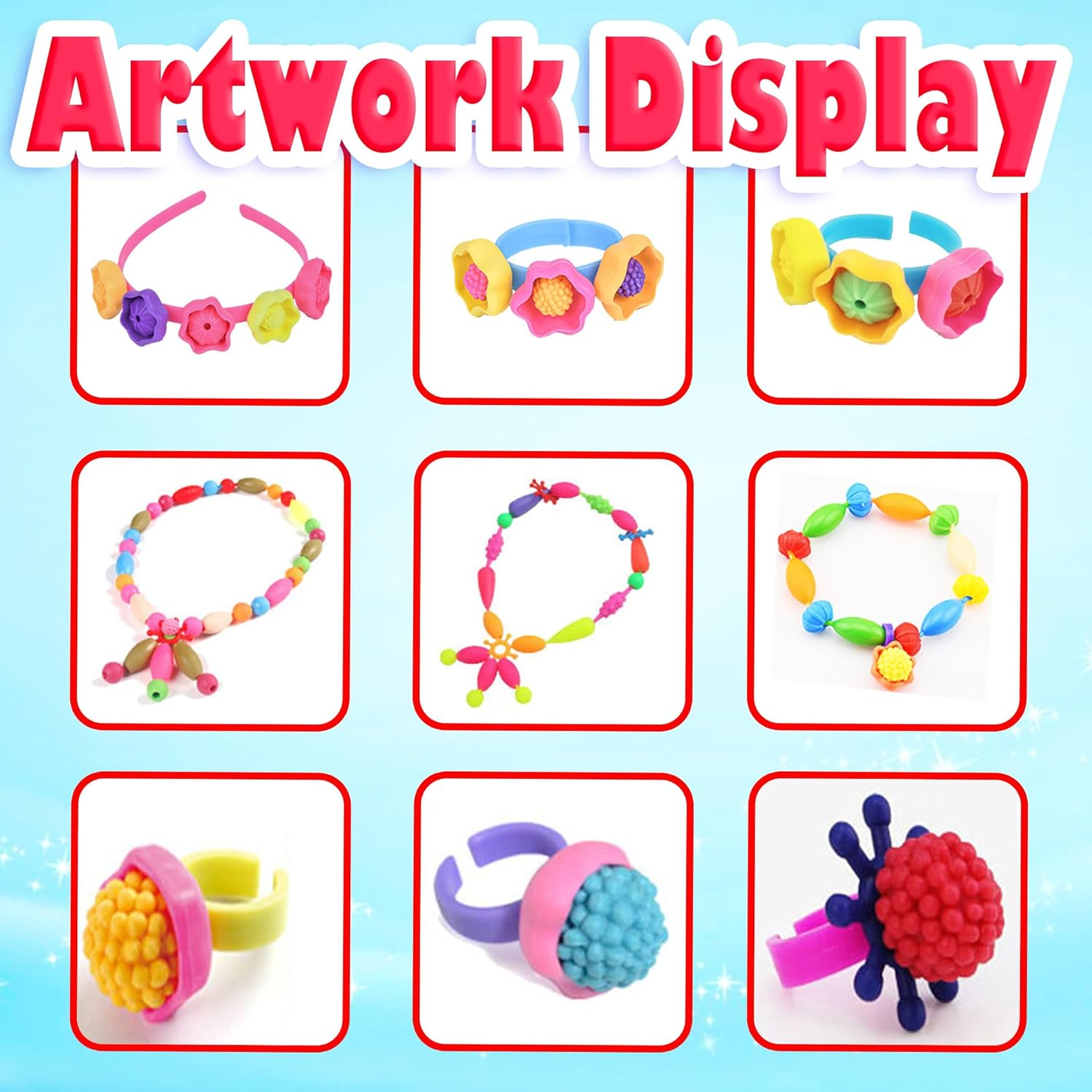 Yowamho 543+ Pop Beads - Beads for Jewelry Making Kit, Crafts for Kids Ages 4 5 6 7 8, Arts and Crafts Supplies, Birthday Christmas Jewellery Gifts. image number 2