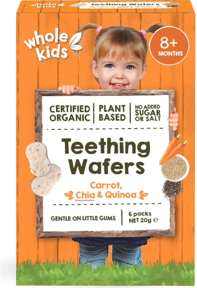 Whole Kids Organic Teething Wafer Quinoa & Chia (Carrot) 6Pk