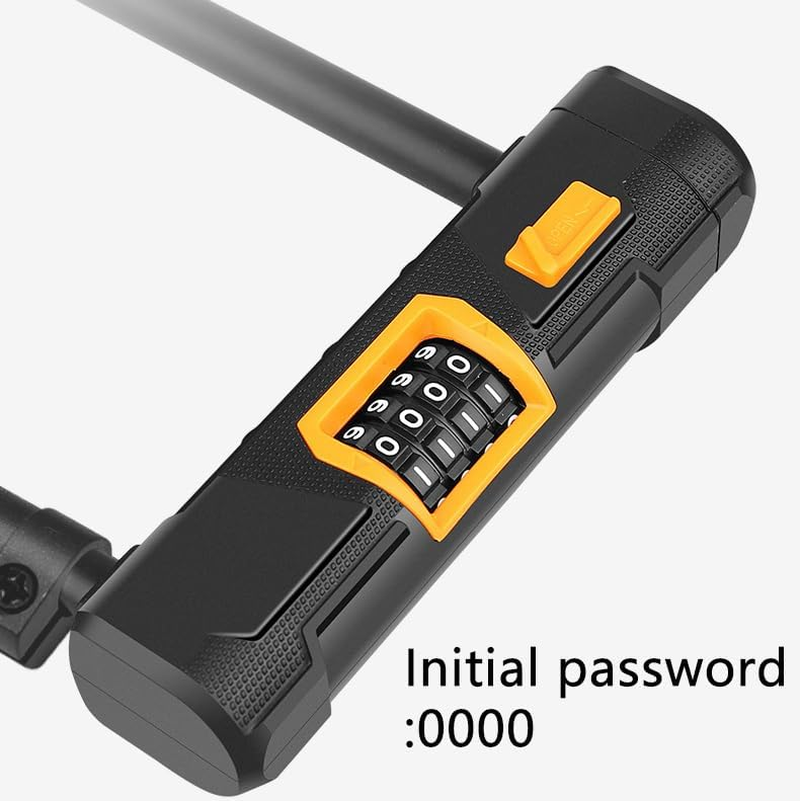 Bike Locks Heavy Duty anti Theft, Combo Bike U Lock, 4-Digit Resettable Combination Bicycle Lock, Large U Shaped Ebike Lock with 5Ft Steel Cable for Electric Bike, Escooter, Motorcycle,Door image number 2