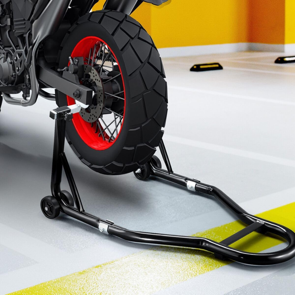 AUSWAY Rear Motorcycle Stand Motorbike Carrier Sport Dirt Bike Back Wheel Lift Paddock 500Kg Swingarm Fork Heavy Duty Steel Compatible for Suzuki Yamaha Honda Kawasaki image number 5