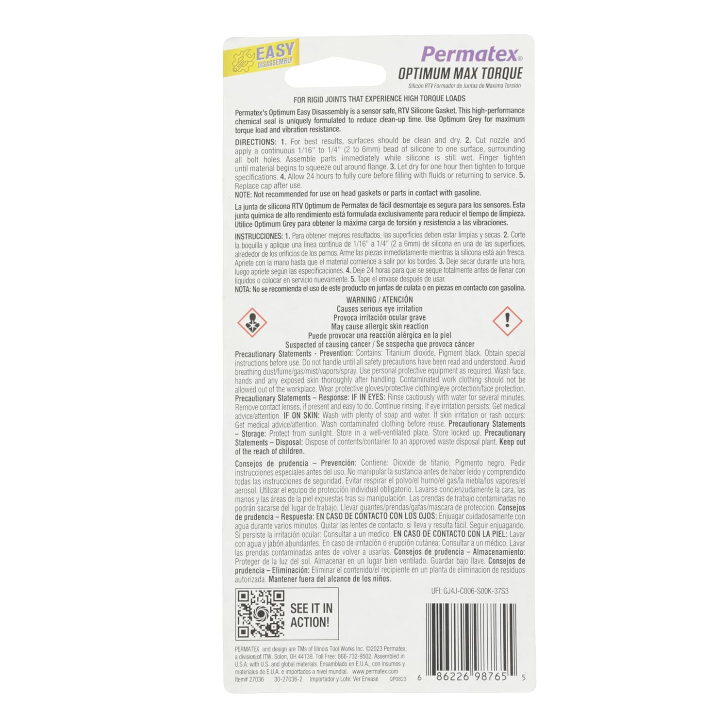 Permatex 27036 Optimum Grey Gasket Maker 3 Oz image number 6