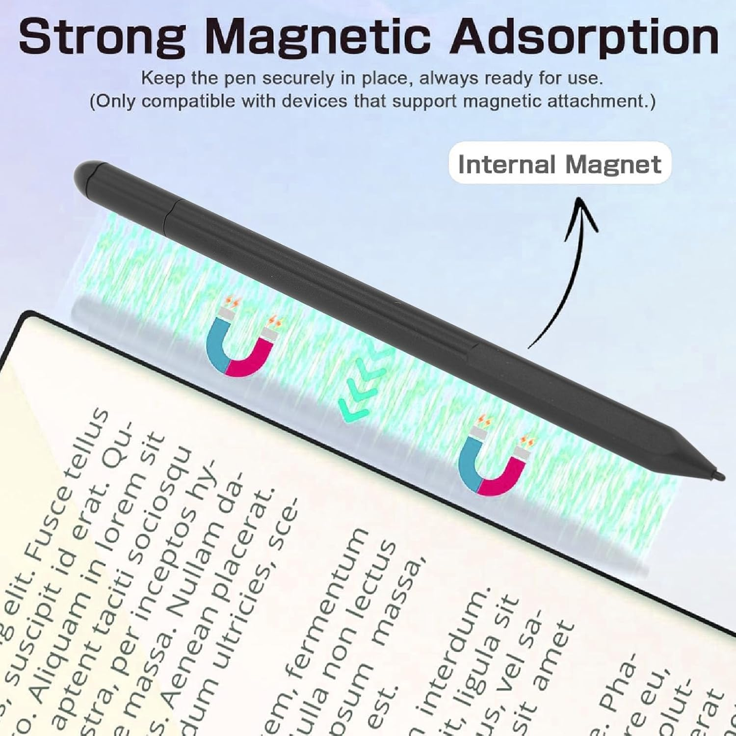 EMR Stylus for Remarkable 2 1/Tab&Book/Boox/Scribe and More, Replacement Digital Pen with Eraser, 4096 Pressure Level, Palm Rejection, Tilt Support, with 6 Tips image number 3