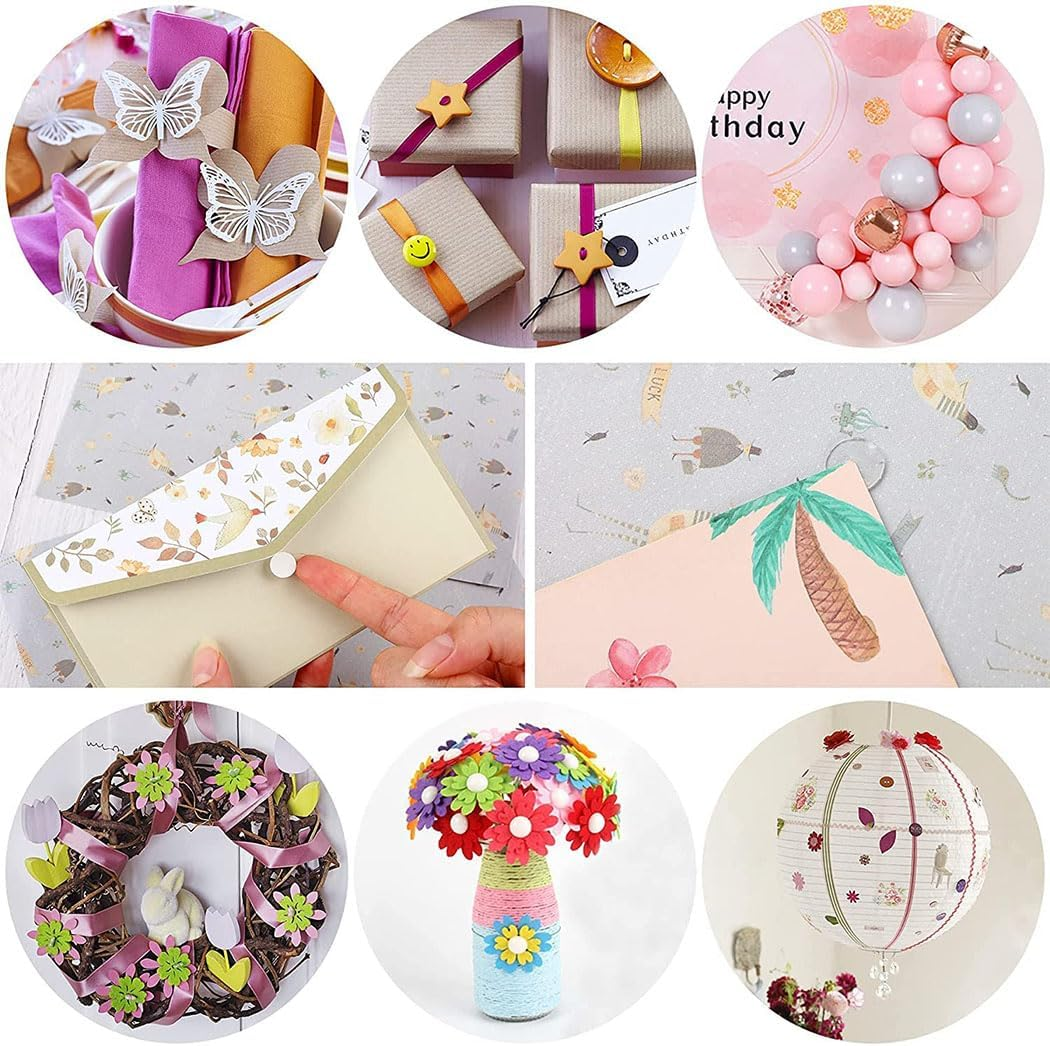 Idopick 10MM Double Sided Sticky Adhesive Dots, 400 Pcs Removable Stickers Acrylic round Putty Waterproof Sticky Dot Thick Strong Traceless Sticker for Balloons Envelopes Note Craft Photo DIY image number 2