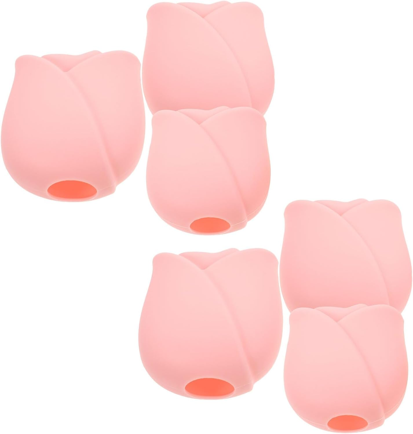 LRXIYODE Silicone Makeup Brush Holder Set of 6 Dustproof Waterproof Covers Portable Travel Makeup Brush Organizer for Women and Rose Pink image number 5