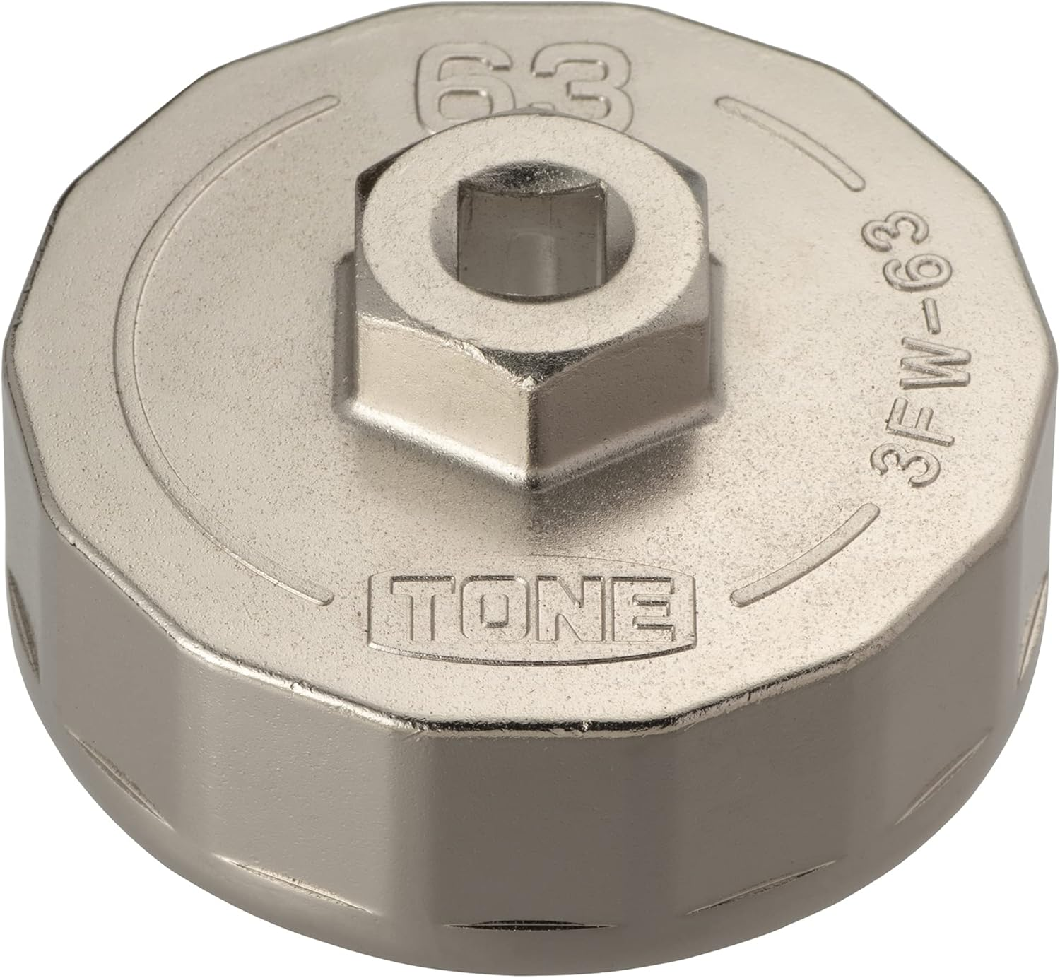TONE Oil Filter Wrench (Cup-Shaped) 3FW-64 Insertion Angle 0.37 Inches (9.5 Mm) (3/8") Diameter 2.5 Inches (64 Mm) image number 4