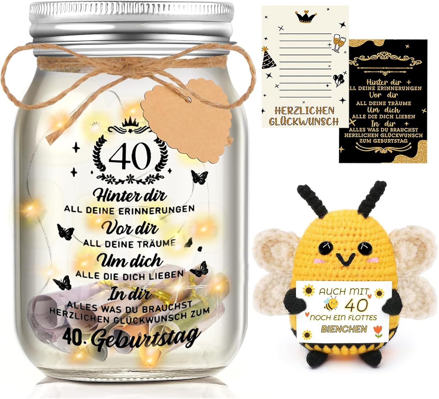 Gifts for 18Th Birthday Girl Boy Bottle Light with Positive Potato Bee Money Gifts Birthday 18Th Birthday Money Gifts Packaging Pocket Hug Positive Lucky Charm Bee